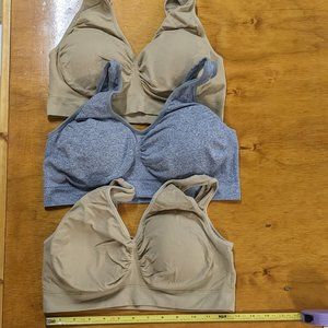 3 Seamless Pullover Padded Genie Bras, XL